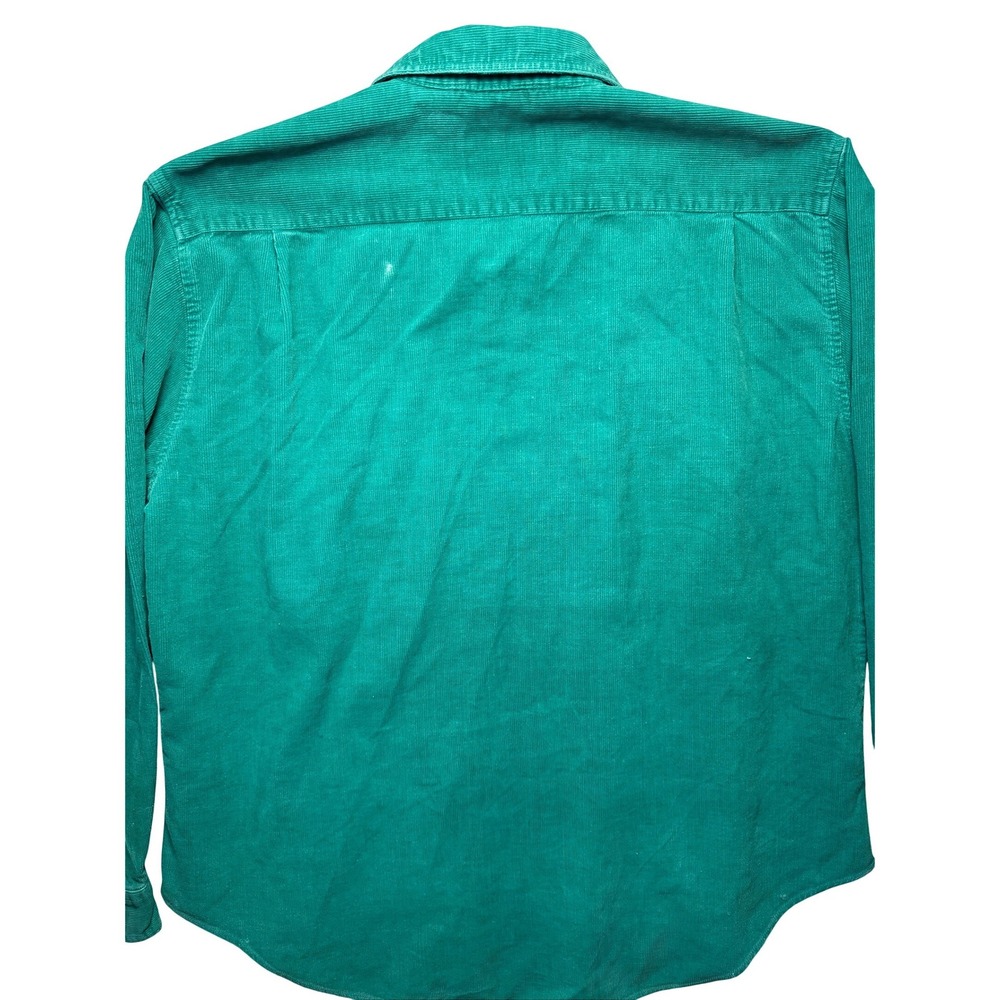 High Sierra Vintage Corduroy Shirt XL Green Teal Button Cotton Distressed Grunge - Picture 14 of 16